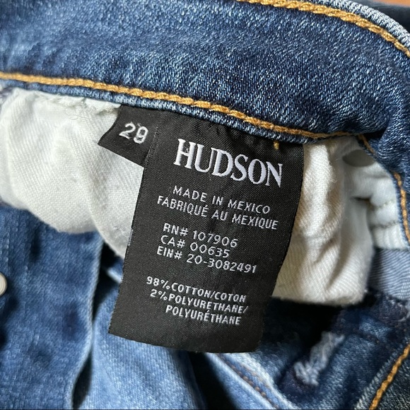 HUDSON riley  faded crop relaxed straight jeans with stars embroidered - Picture 6 of 12